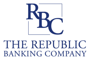 The Republic Banking Company logo blue stacked